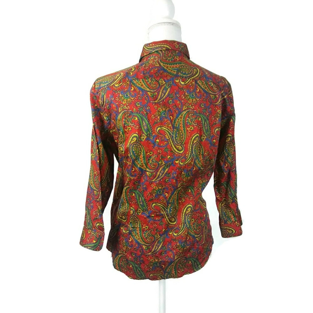 LAUREN Ralph Lauren Red Paisley Button Down Shirt - Picture 5 of 6